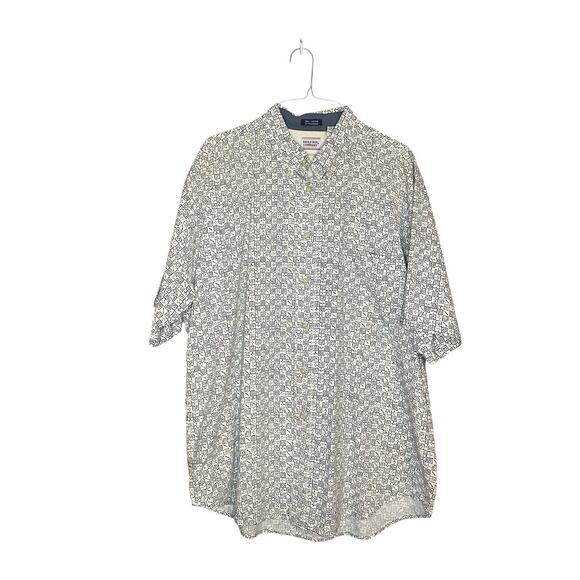 Bugle Boy Short Sleeve Geometric Men's Shirt Large 100% Cotton Classic Normcore - Picture 1 of 4